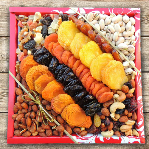 7 Section Dried Fruit & Nut Tray - Large Platter • Dried Fruit