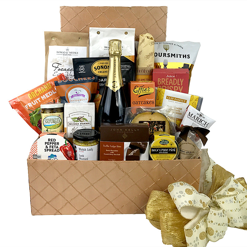 Solid Gold Champagne Gift Basket