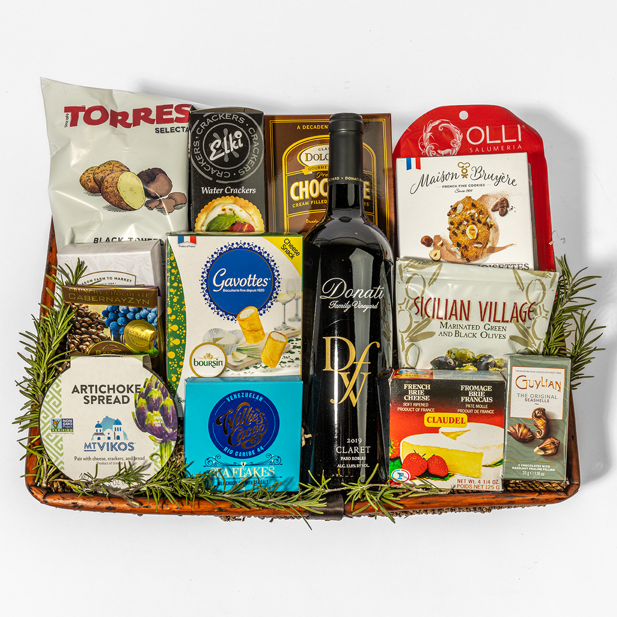 Connoisseurs Choice Wine Basket Fancifull Gift Baskets